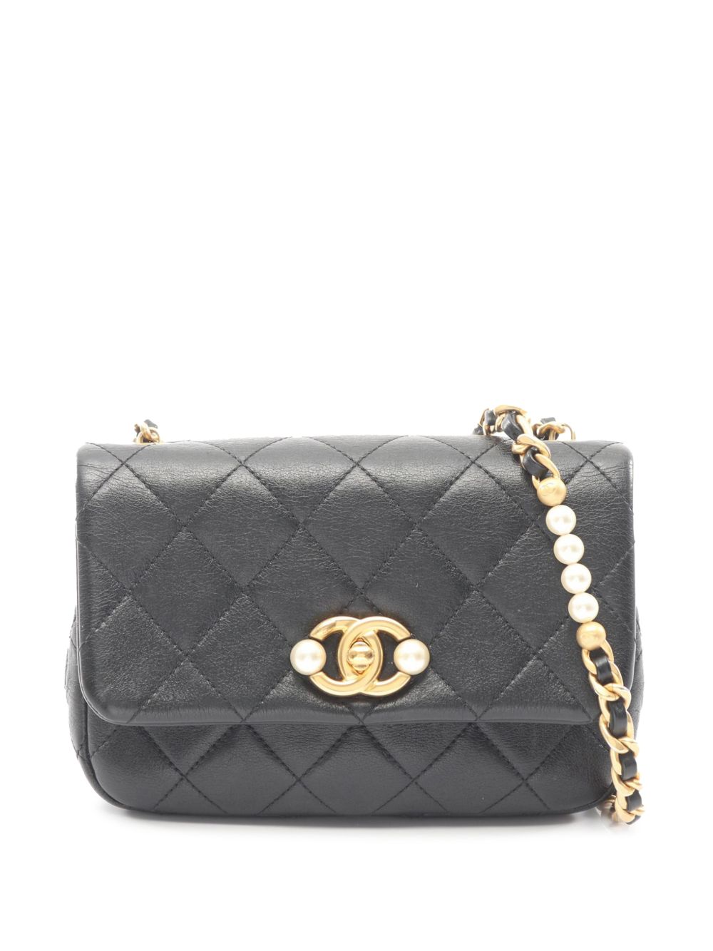2021-2026 Small Quilted Lambskin Pearl Side Flap crossbody bag