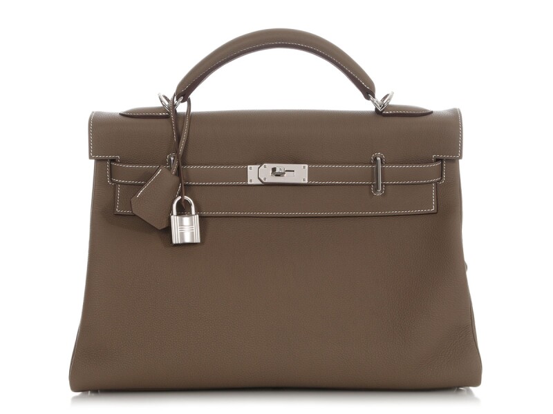 Hermes Etoupe Togo Maxi Kelly 42 Palladium Hardware, 2024
