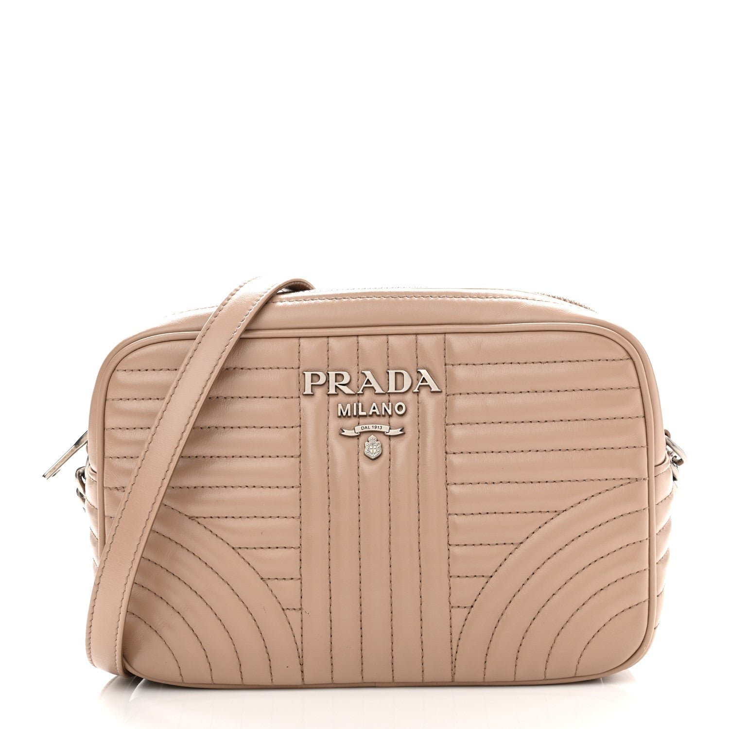 Prada Soft Calfskin Diagramme Camera Bag Cipria