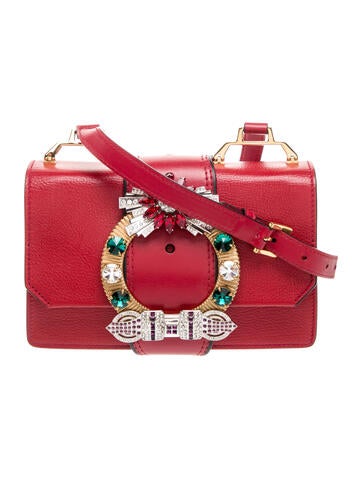 Miu Miu Goat Leather Lady Jeweled
