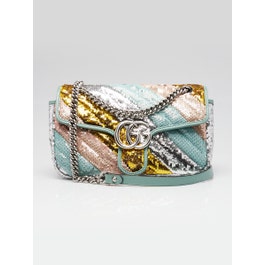 Gucci Multicolor Sequin Marmont Small Flap Bag