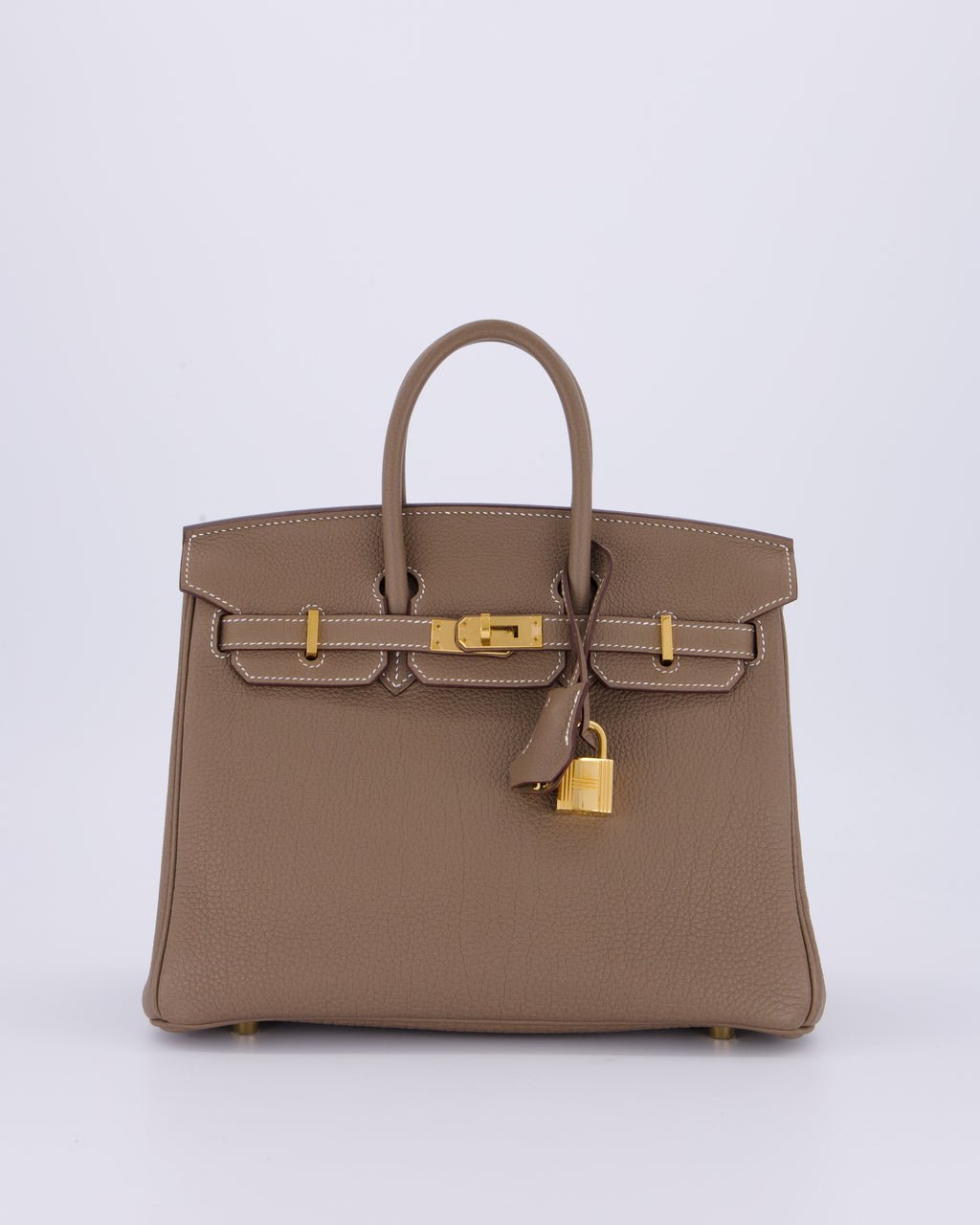 Hermès Birkin 25 Retourne Bag in Etoupe Togo Leather with Gold Hardware