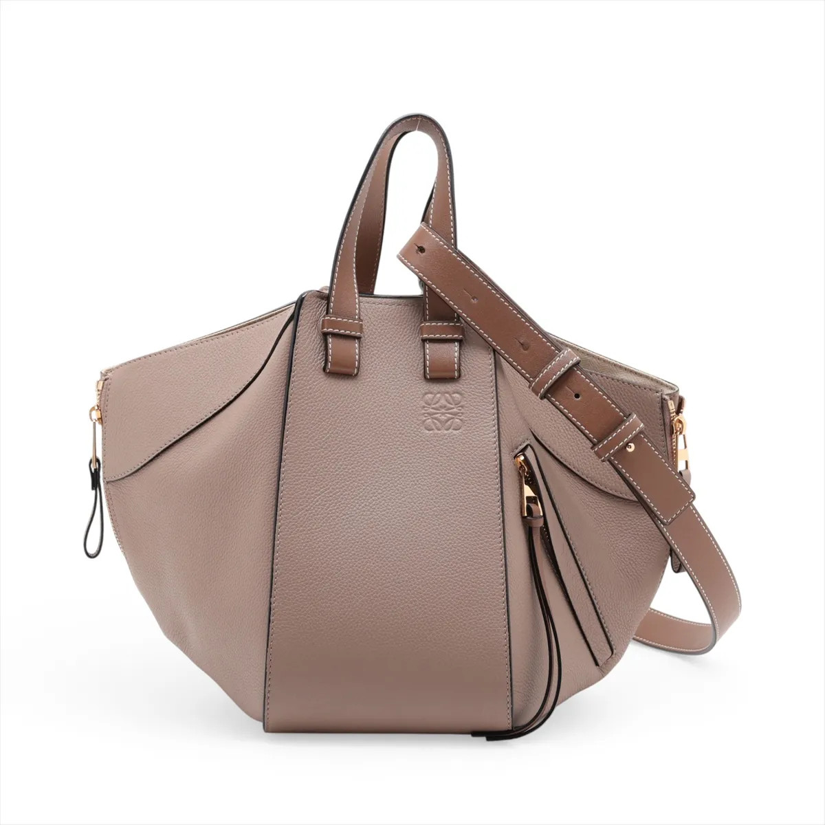 Loewe Hammock Small Leather 2 Way Handbag Beige