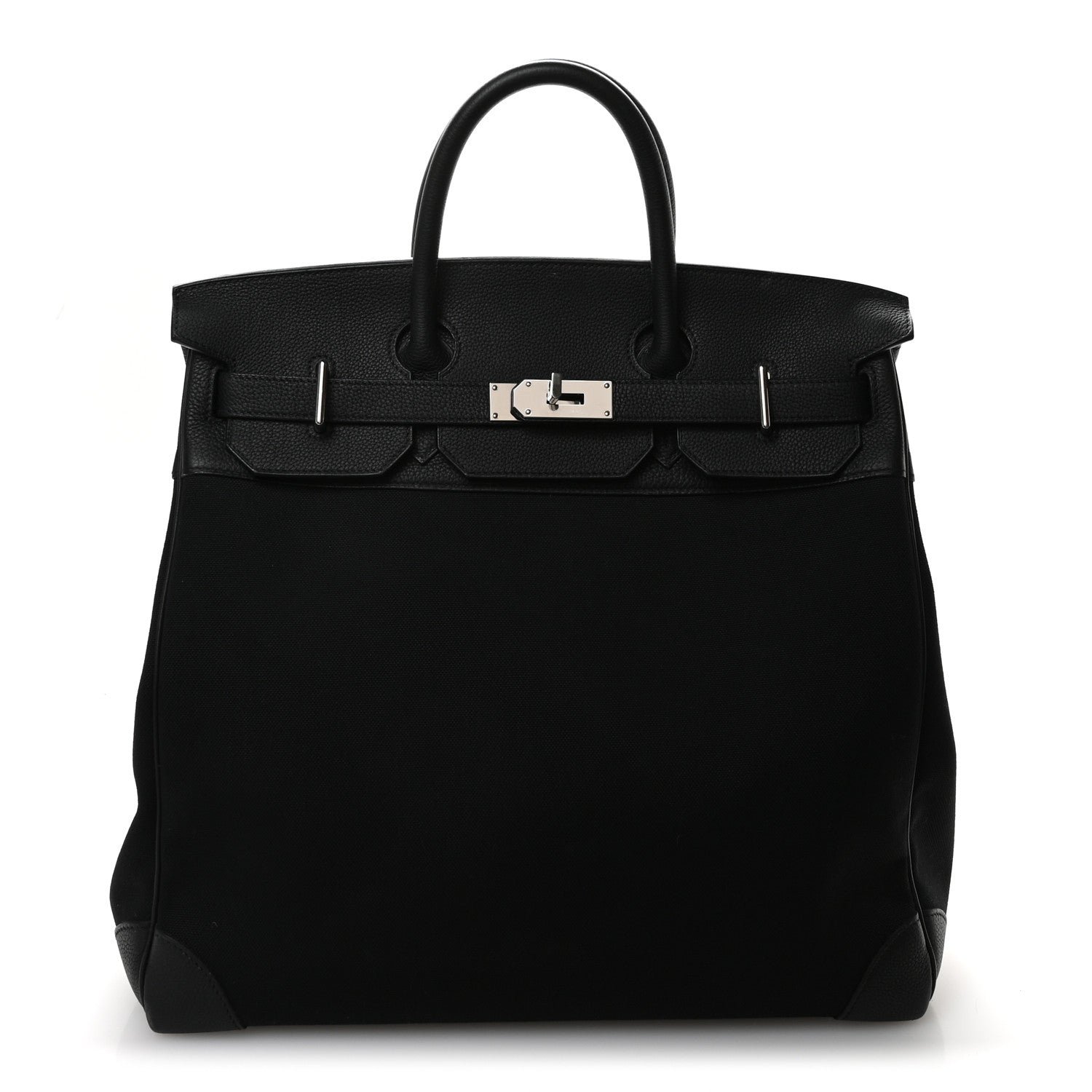 Hermes Togo Toile HAC Travel Birkin 40 Black