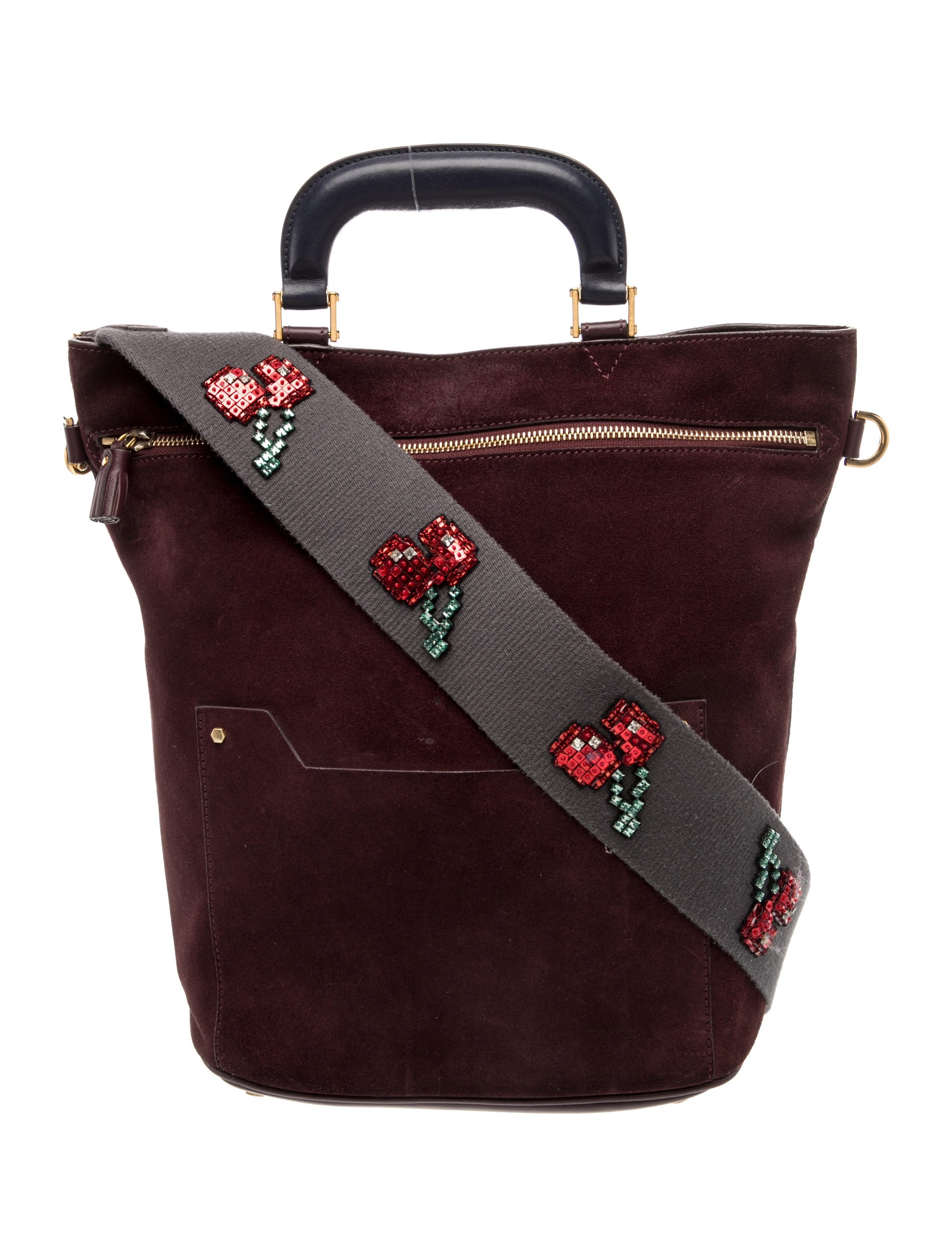 Suede Top Handle Bag