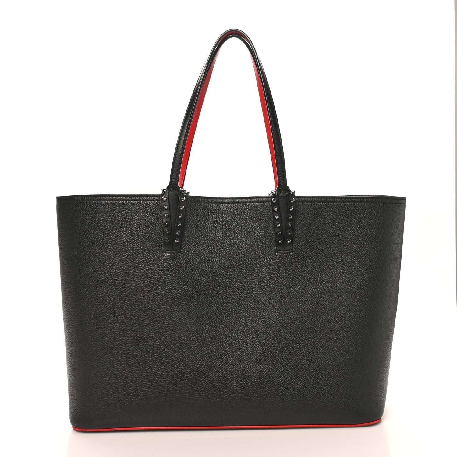 Christian Louboutin Calfskin Spikes East West Cabata Tote Black