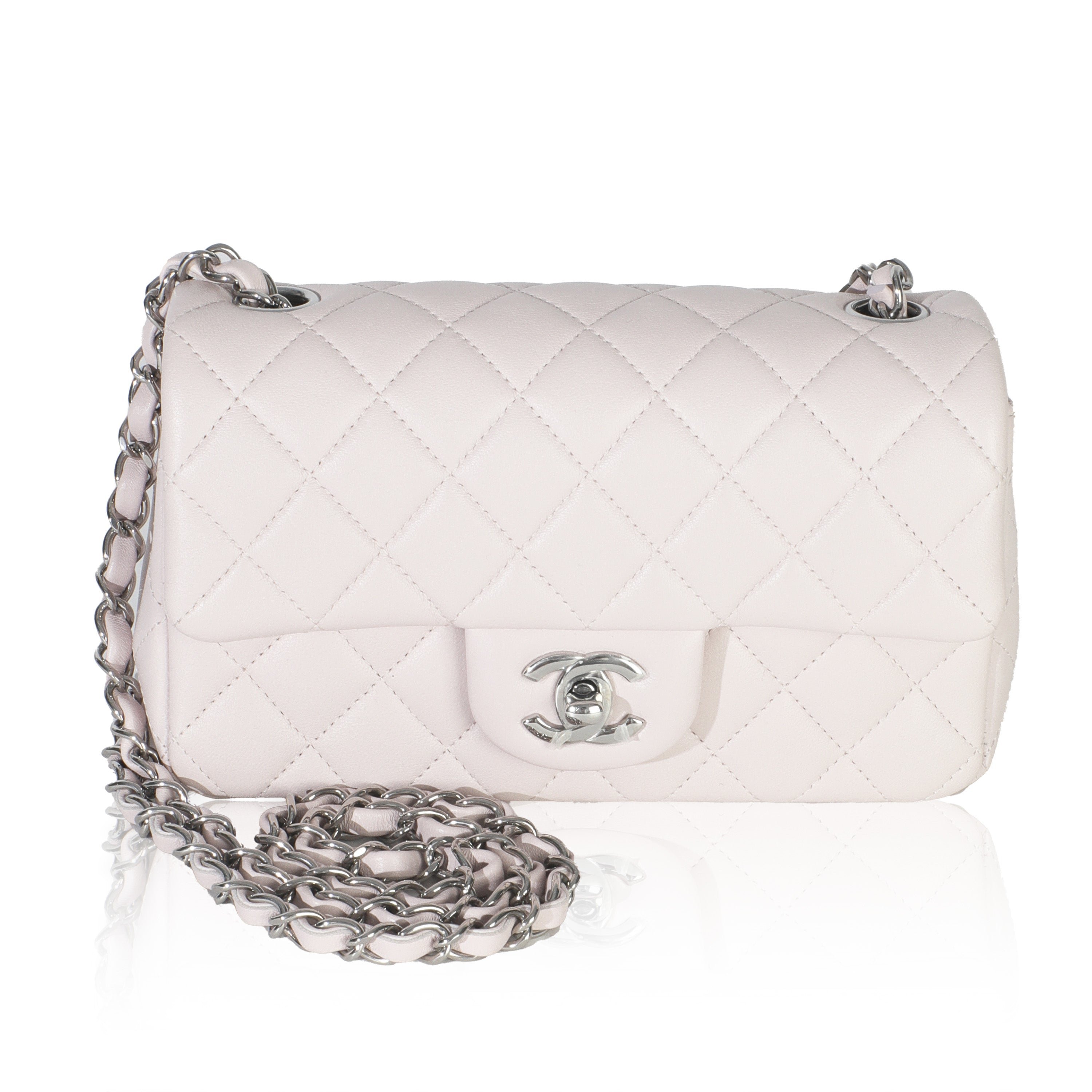 Chanel Violet Clair Quilted Lambskin Rectangle Mini Flap