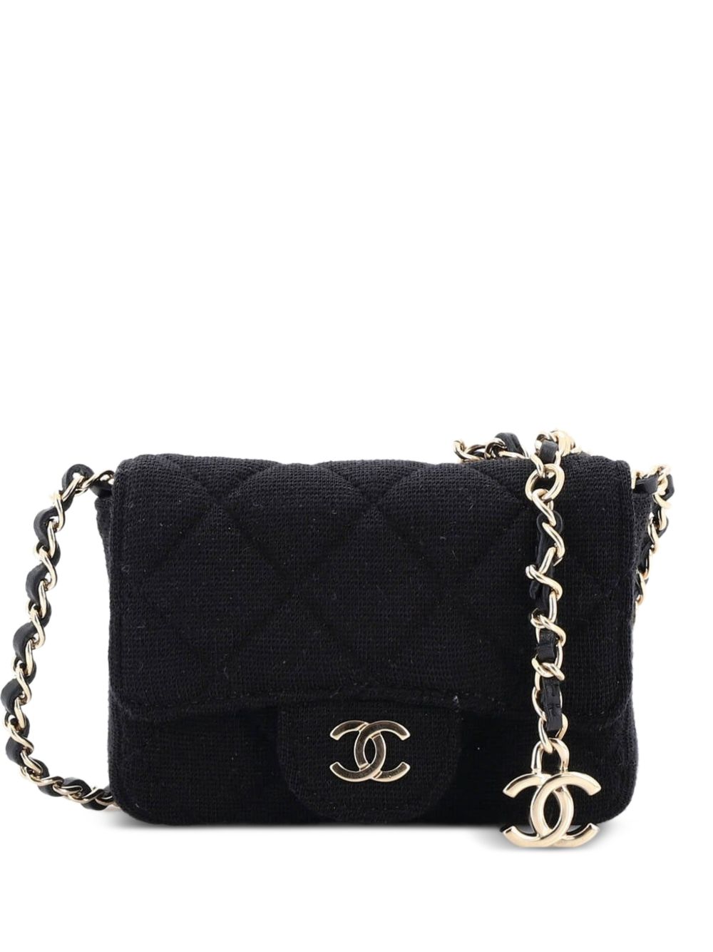 Classic Flap Chain Quilted Jersey Mini belt bag
