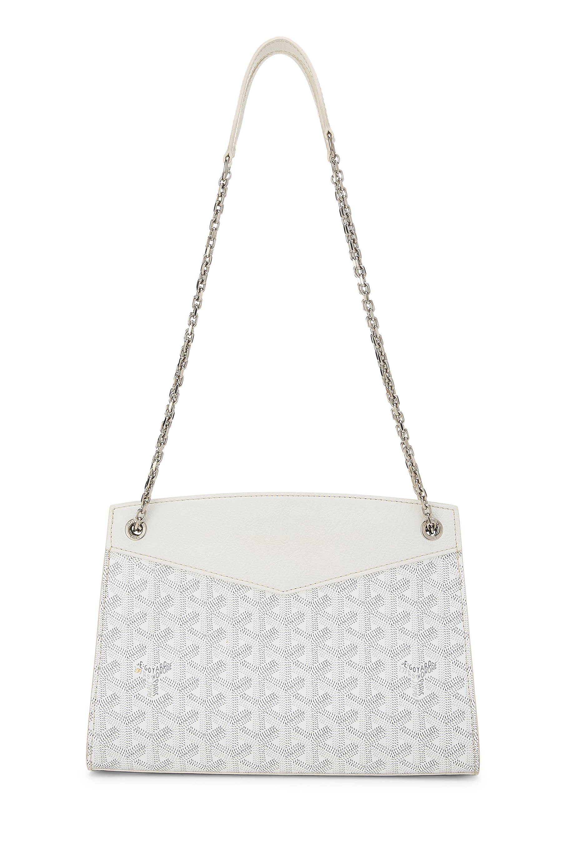 Goyard White Goyardine Canvas Rouette Structure PM