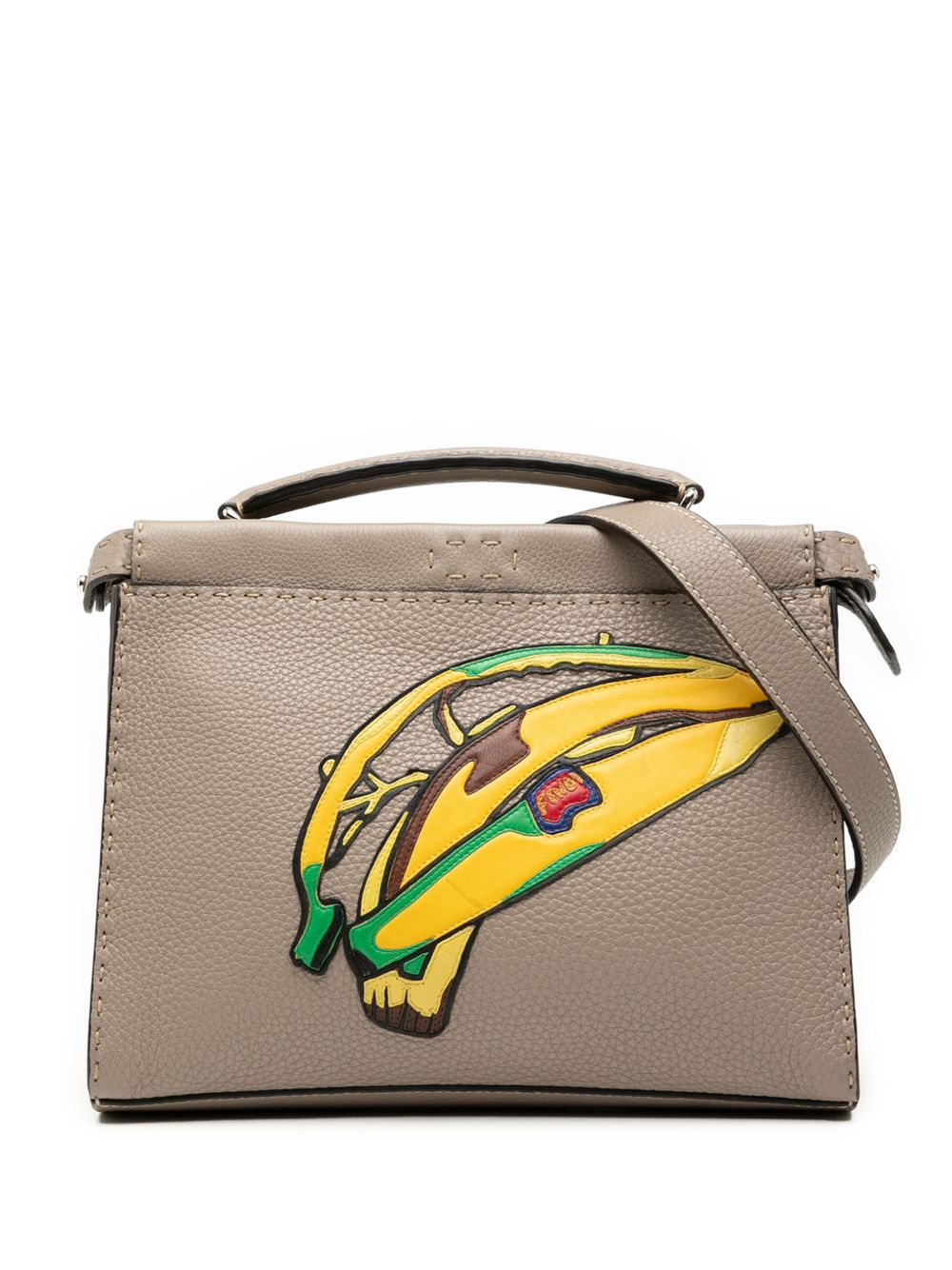 Fendi 2000-2010 Sue Tilley Mini Calfskin Romano Selleria Banana Peekaboo Iconic Fit satchel