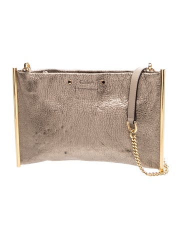 Chloe Calfskin Roy Metallic Gold Pouch Mini