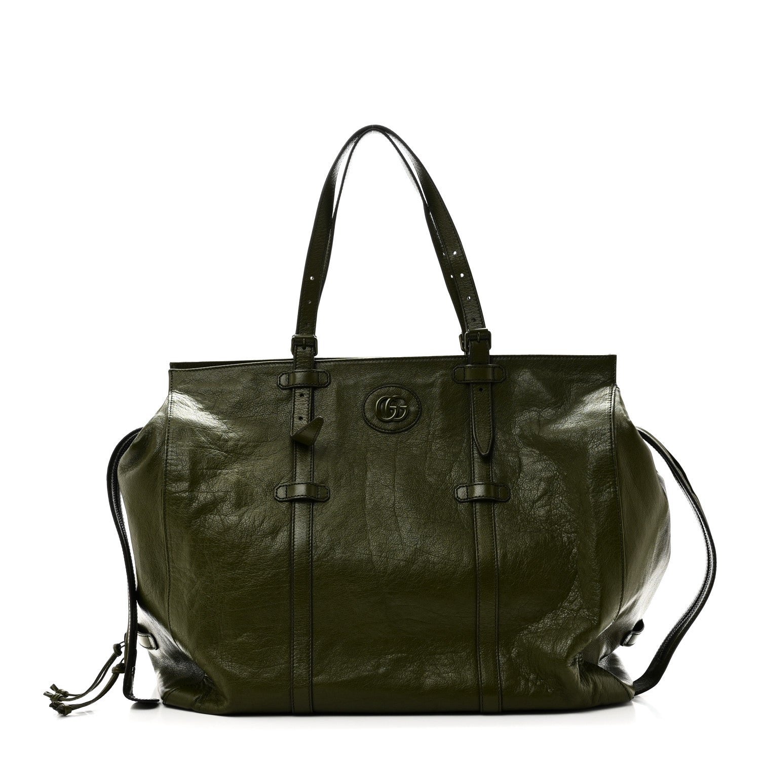 Gucci Piuma Lux Energy Monochrome Medium Double G Tote Bag Military Wood