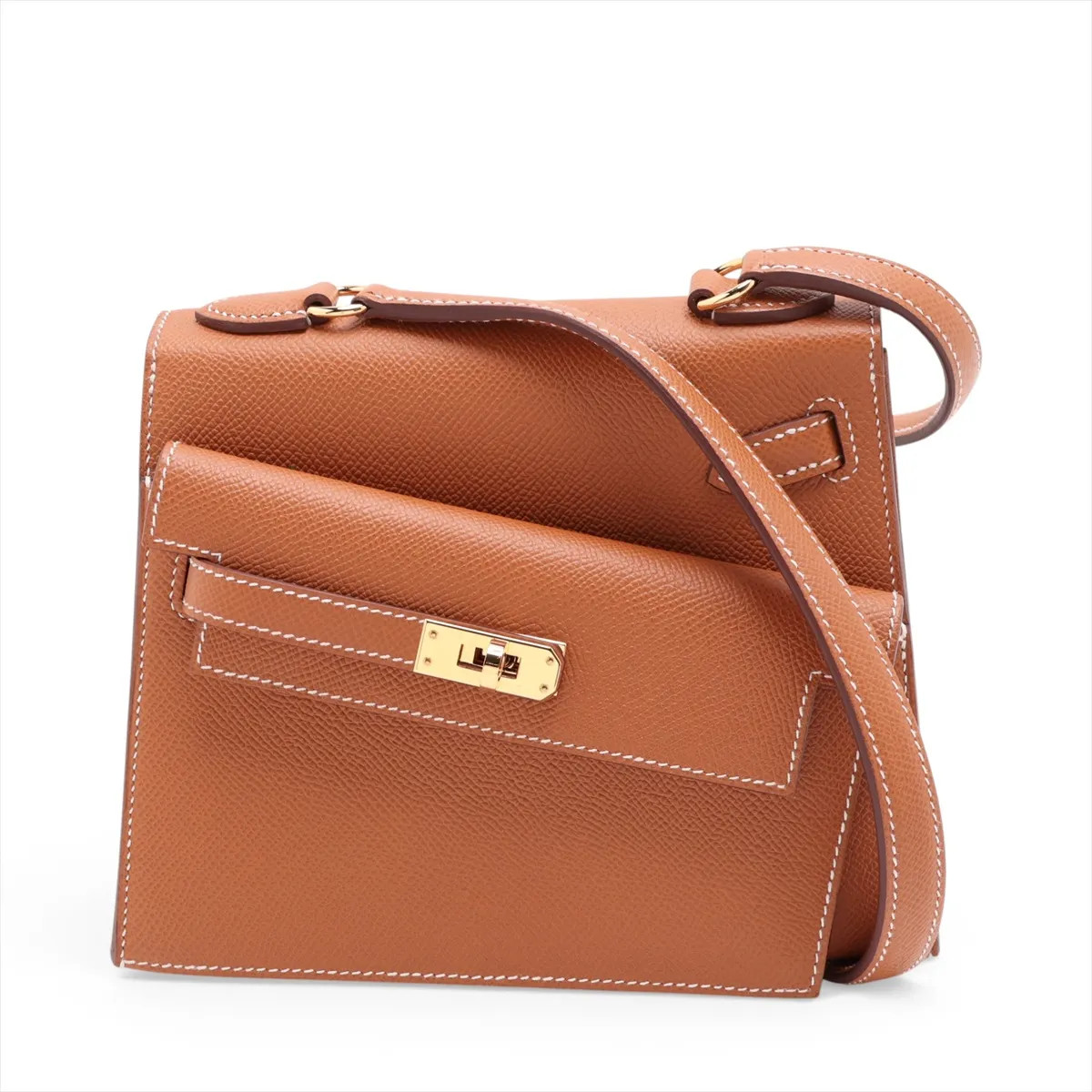 Hermès Kelly 20 disorderly Veau Epsom Gold Gold Metal Fittings
