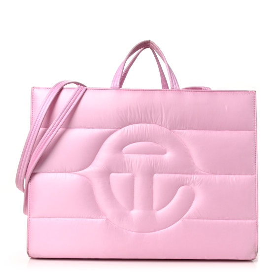 Telfar Nylon Large Puff Shopping Bag Pink