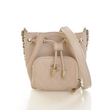 Caviar Leather Business Affinity Bucket Bag Mini