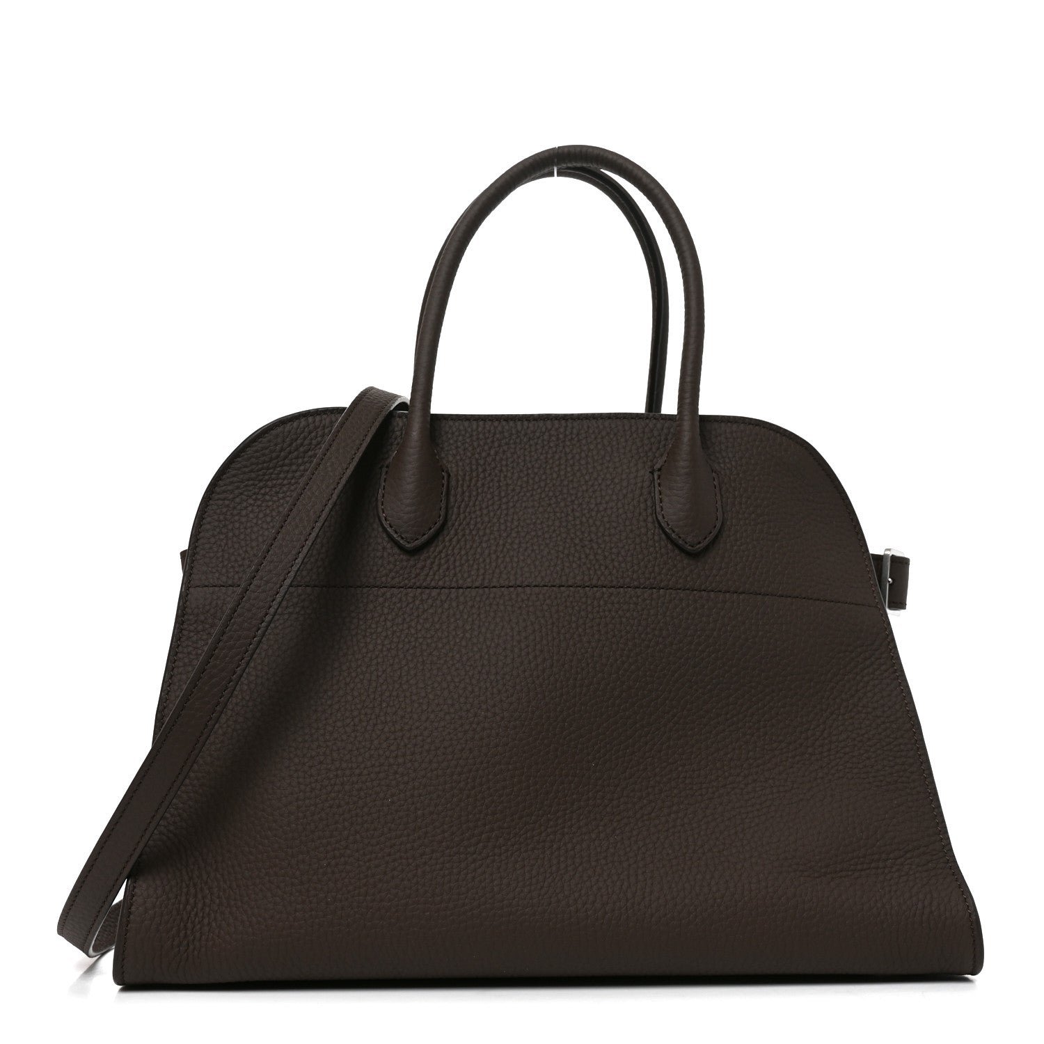 The Row Matte Grained Calfskin Soft Margaux 12 Deep Brown