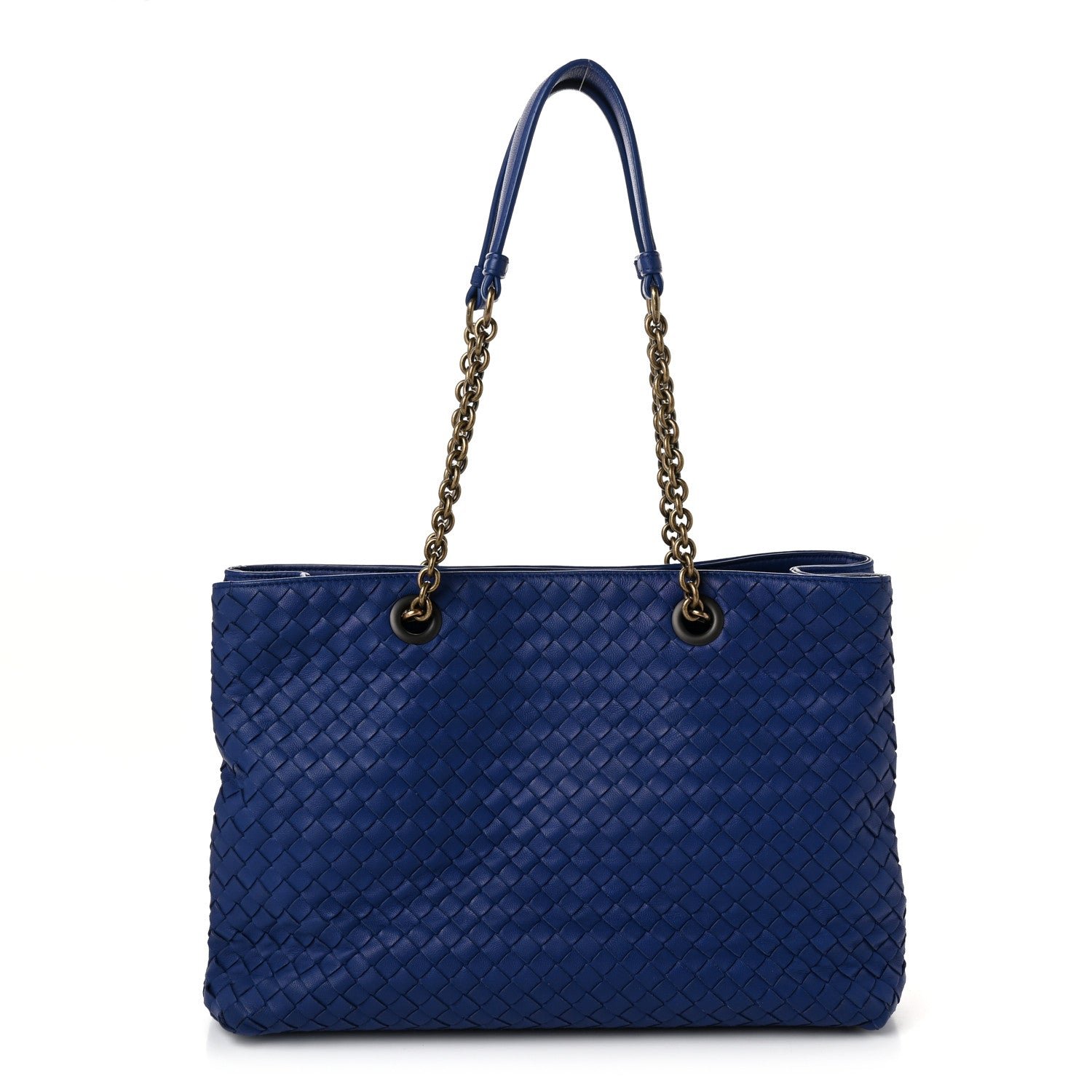 Bottega Veneta Bottega Veneta Nappa Intrecciato Medium Classic Chain Strap Tote Cobalt