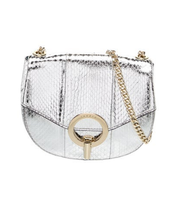 Sandro Embossed Leather Crossbody Bag