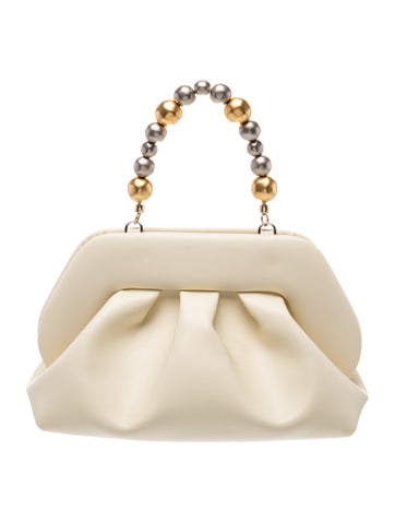 Themoire Leather Top Handle Bag