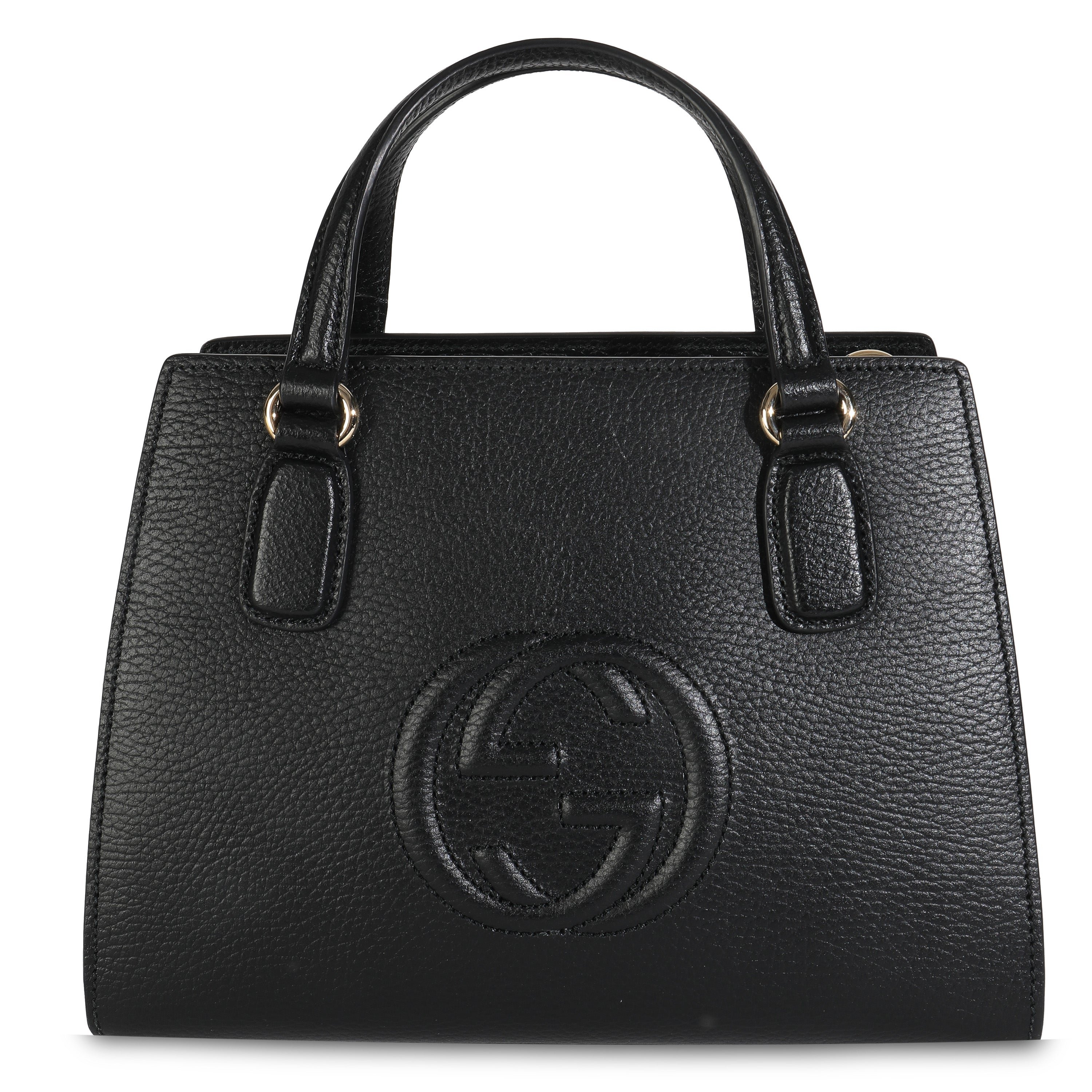 Gucci Black Dollar Calfskin Medium Soho Top Handle Satchel