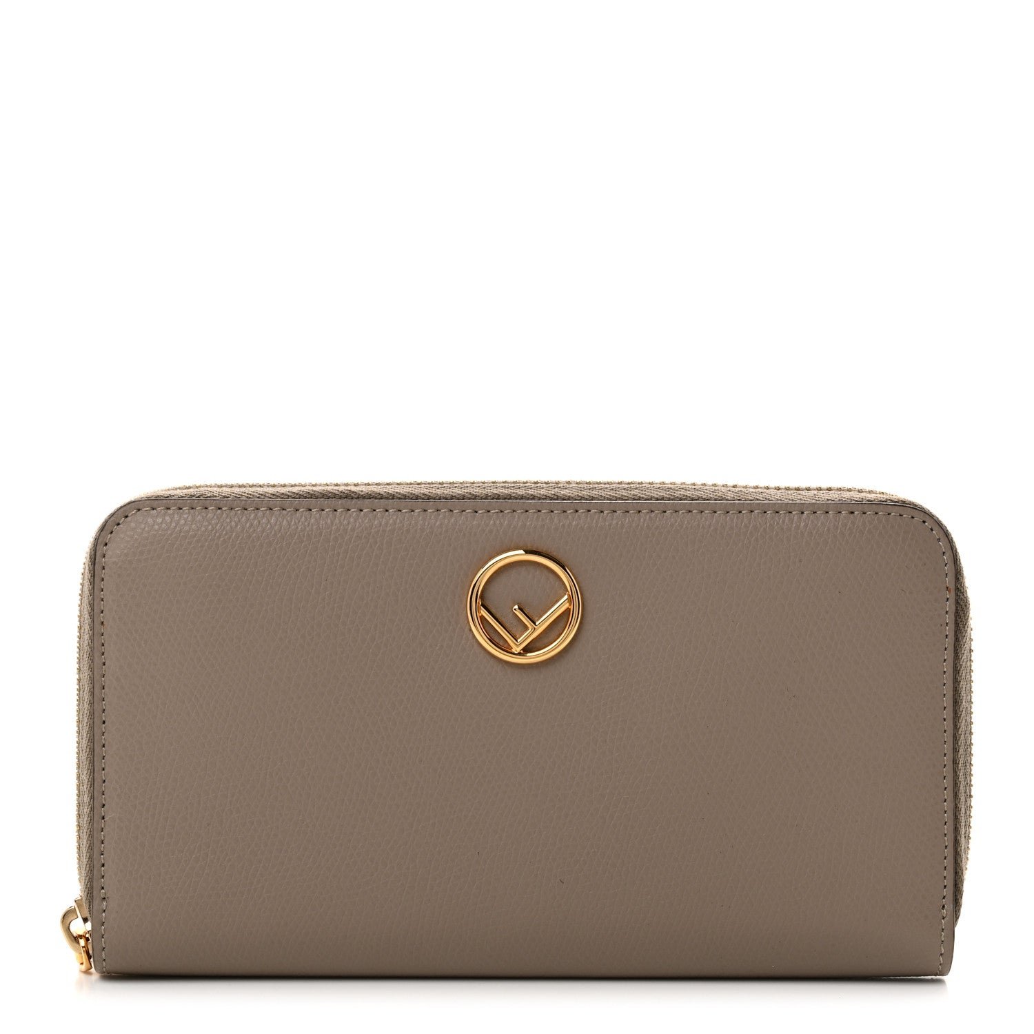Fendi Vitello Cruise Lucido F is Fendi Zip Around Wallet Tortora