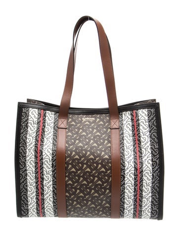TB Monogram TB Monogram Stripe Tote Bag Small