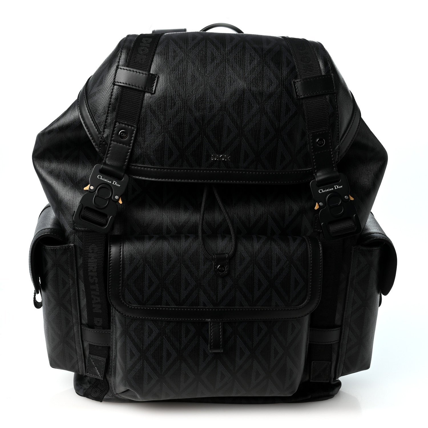 Christian Dior Canvas CD Diamond Hit The Road Backpack Black