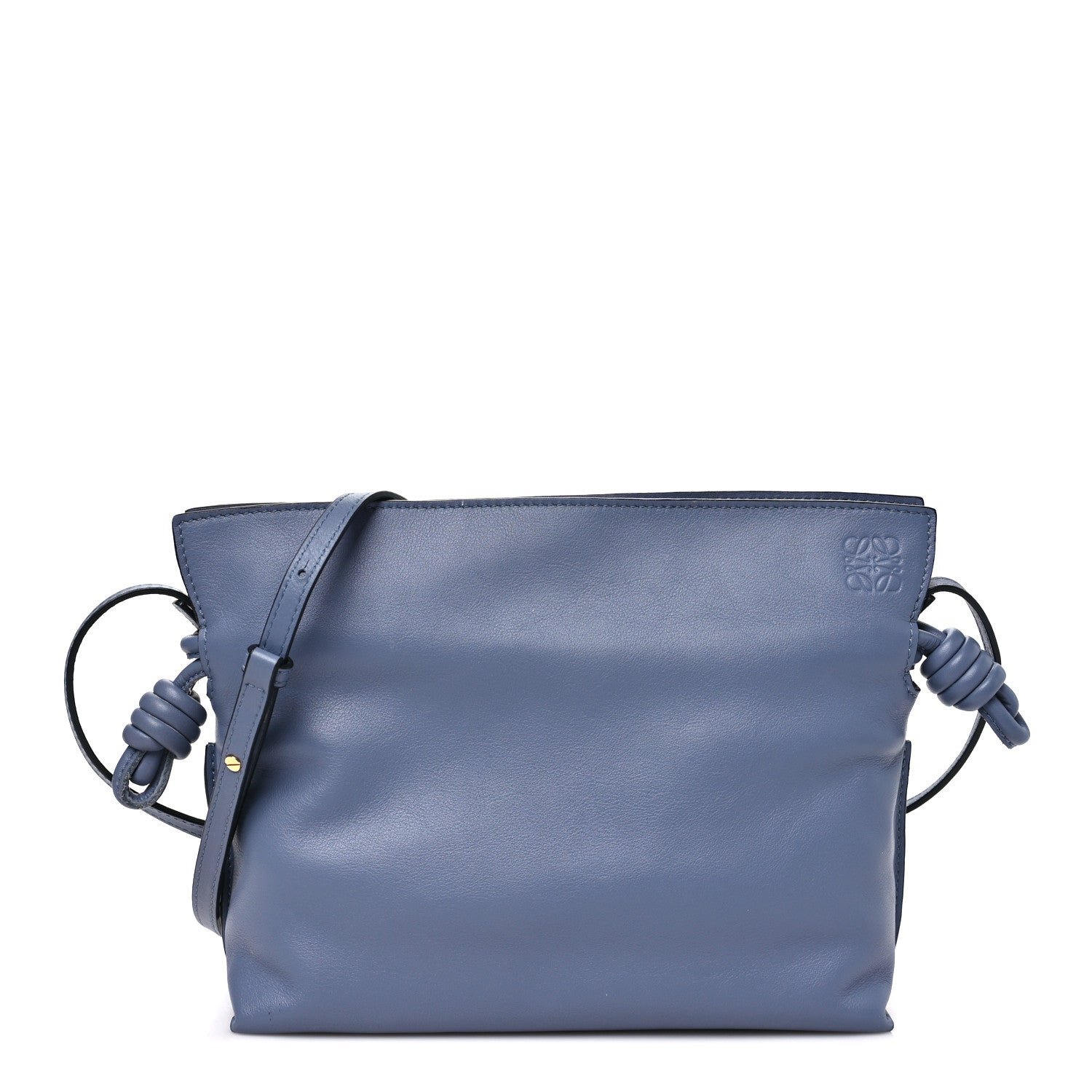 Loewe Calfskin Mini Flamenco Knot Clutch Dusty Blue
