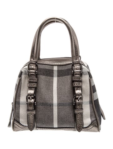 Grain Check Top Handle Bag Small