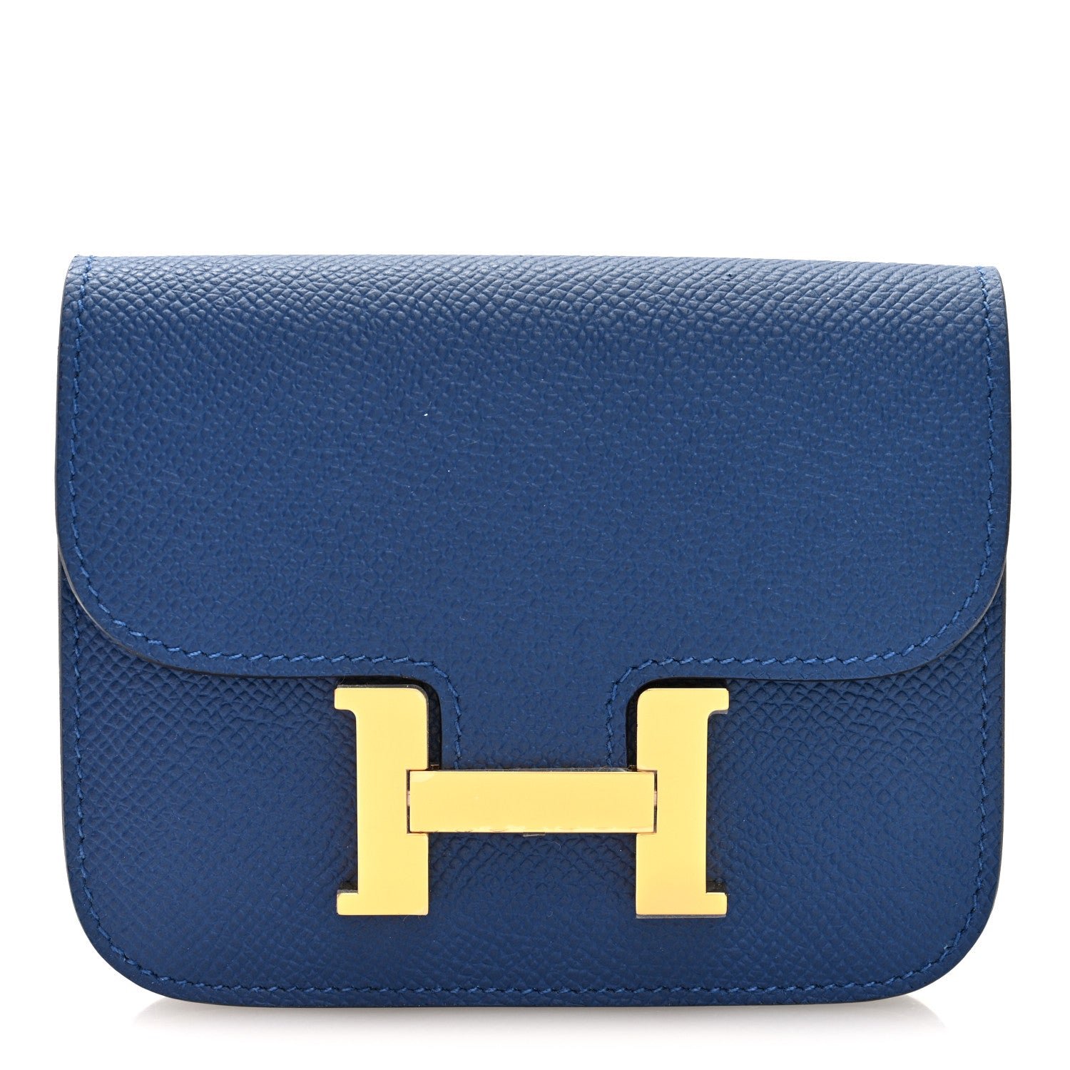 Hermes Epsom Constance Slim Wallet Bleu Tie