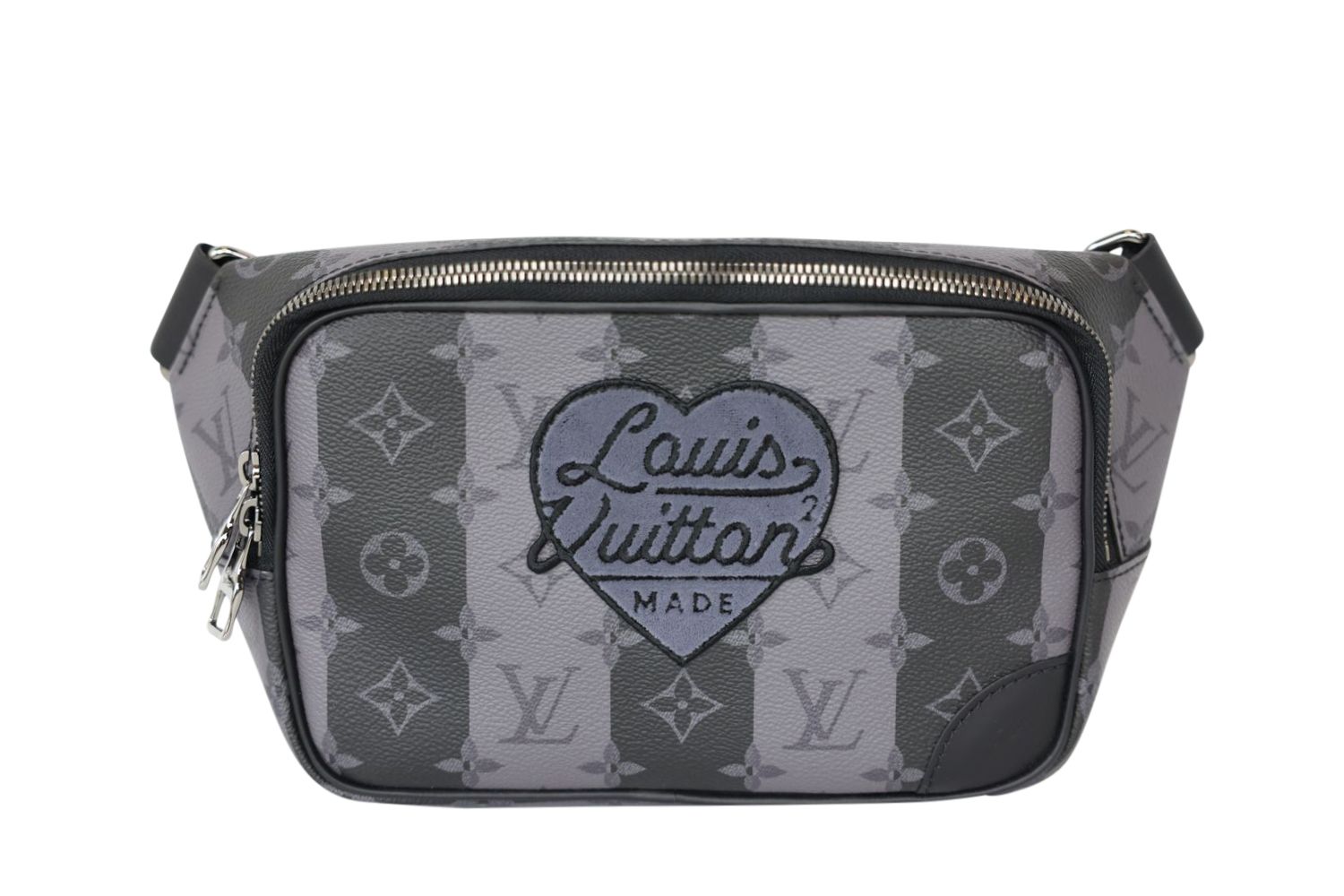 Louis Vuitton Louis Vuitton X Nigo Modular Sling Bag, Monogram Eclipse Stripes Canvas with Silver Hardware, Preowned in Dustbag WA001