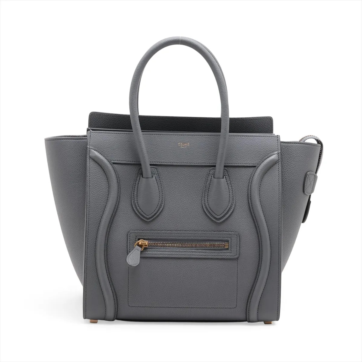 Celine Luggage Micro Shopper Leather Hand bag Gray