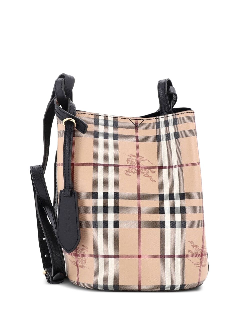 Burberry Lorne Haymarket Coated Canvas Small bucket bag