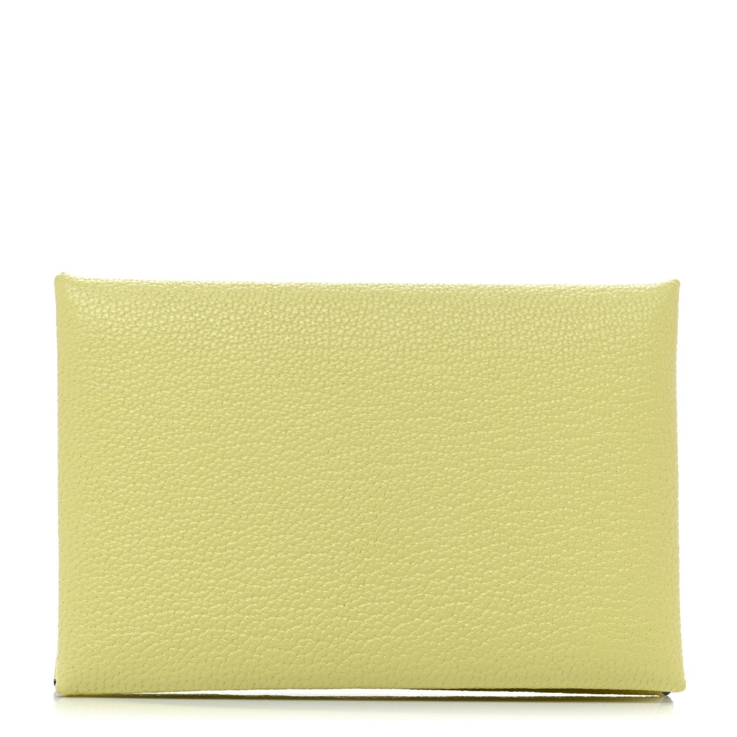 Hermes Chevre Mysore Verso Calvi Card Case Jaune Bourgeon Nata