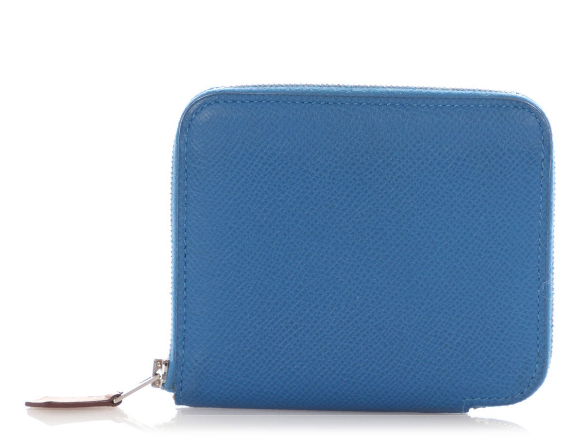 Hermes Hermes Blue Zellige Silk'In Compact Zippy Wallet