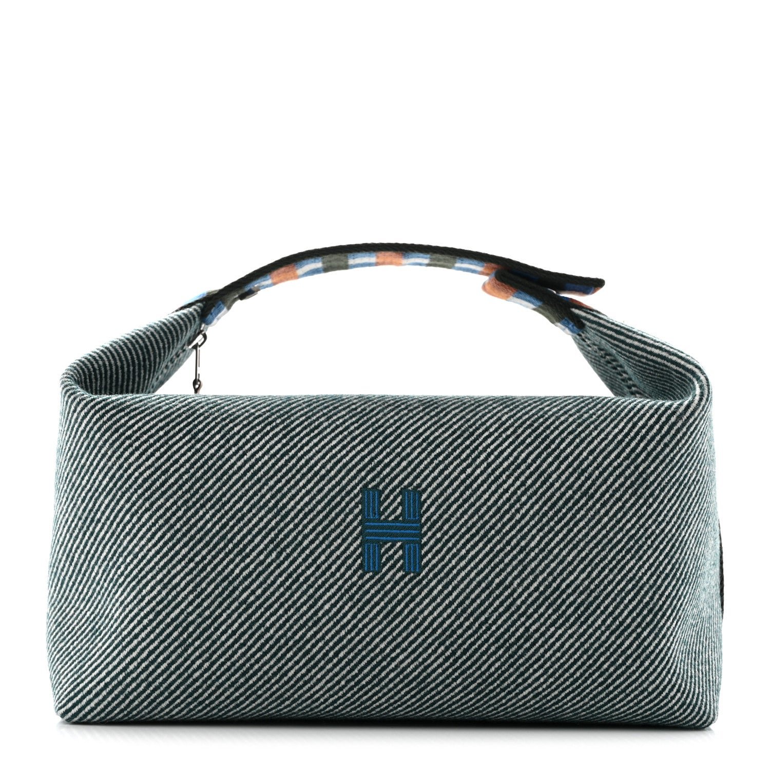 Hermes Wool Large Bride-A-Brac H Natte Pouch Bleu