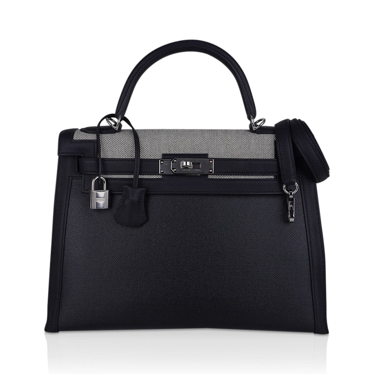Hermes Hermes Kelly 32 Sellier Bag Toile H Berline & Plume Swift Leather with Palladium Hardware