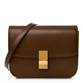 Celine Smooth Calfskin Medium Classic Box Flap Bag Camel