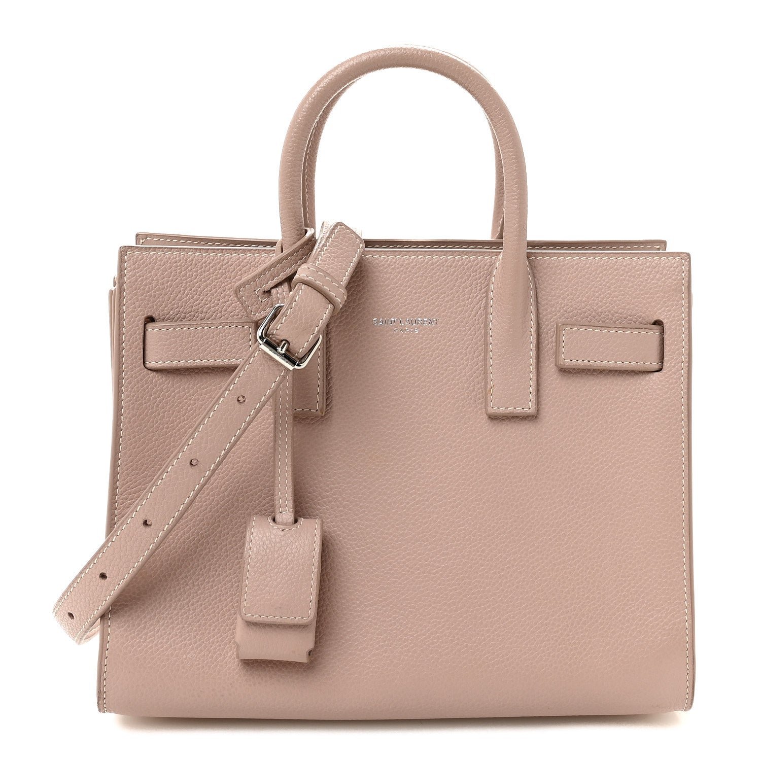 Saint Laurent Grained Calfskin Nano Sac De Jour Antique Rose