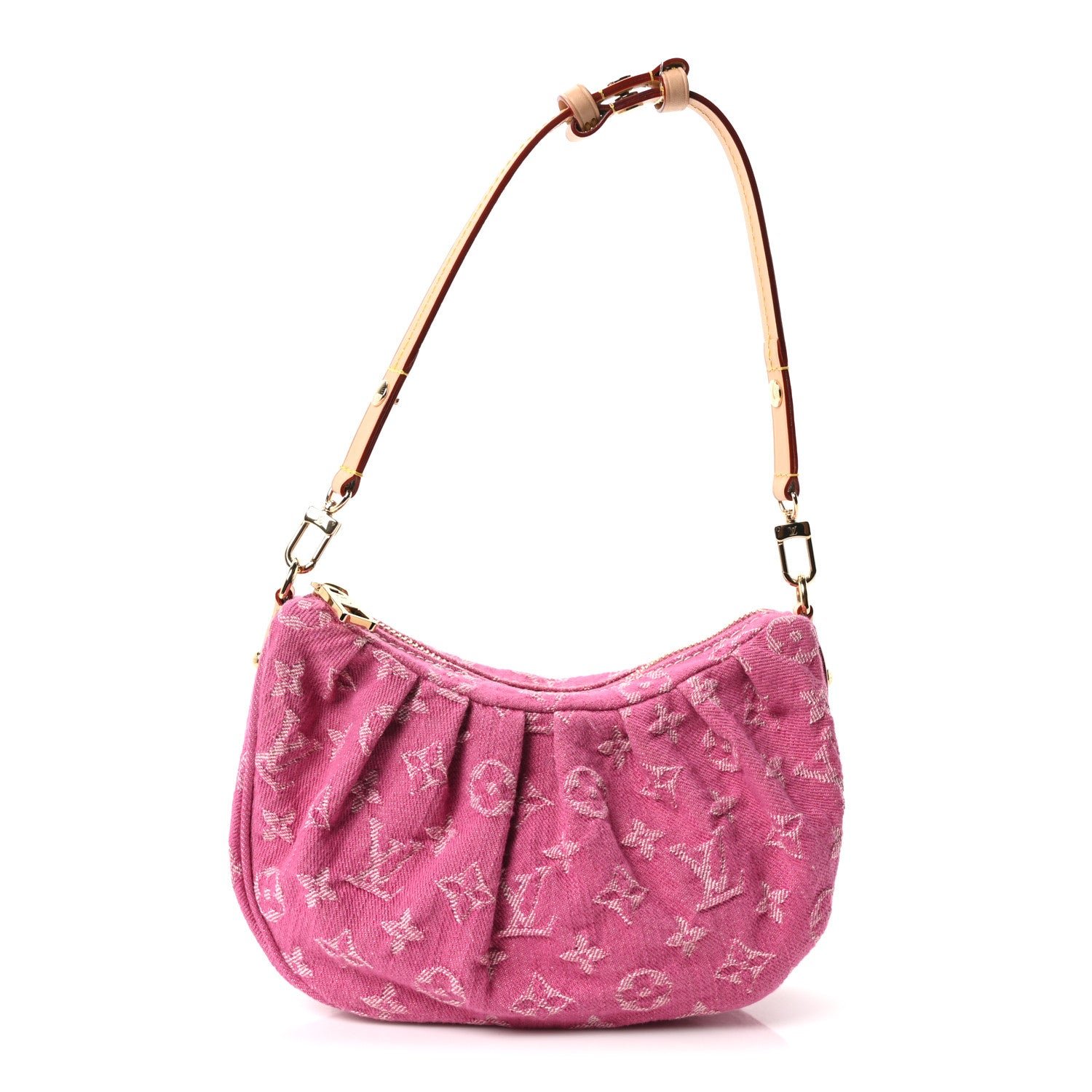 Louis Vuitton Monogram Denim Pochette Valley Fuchsia