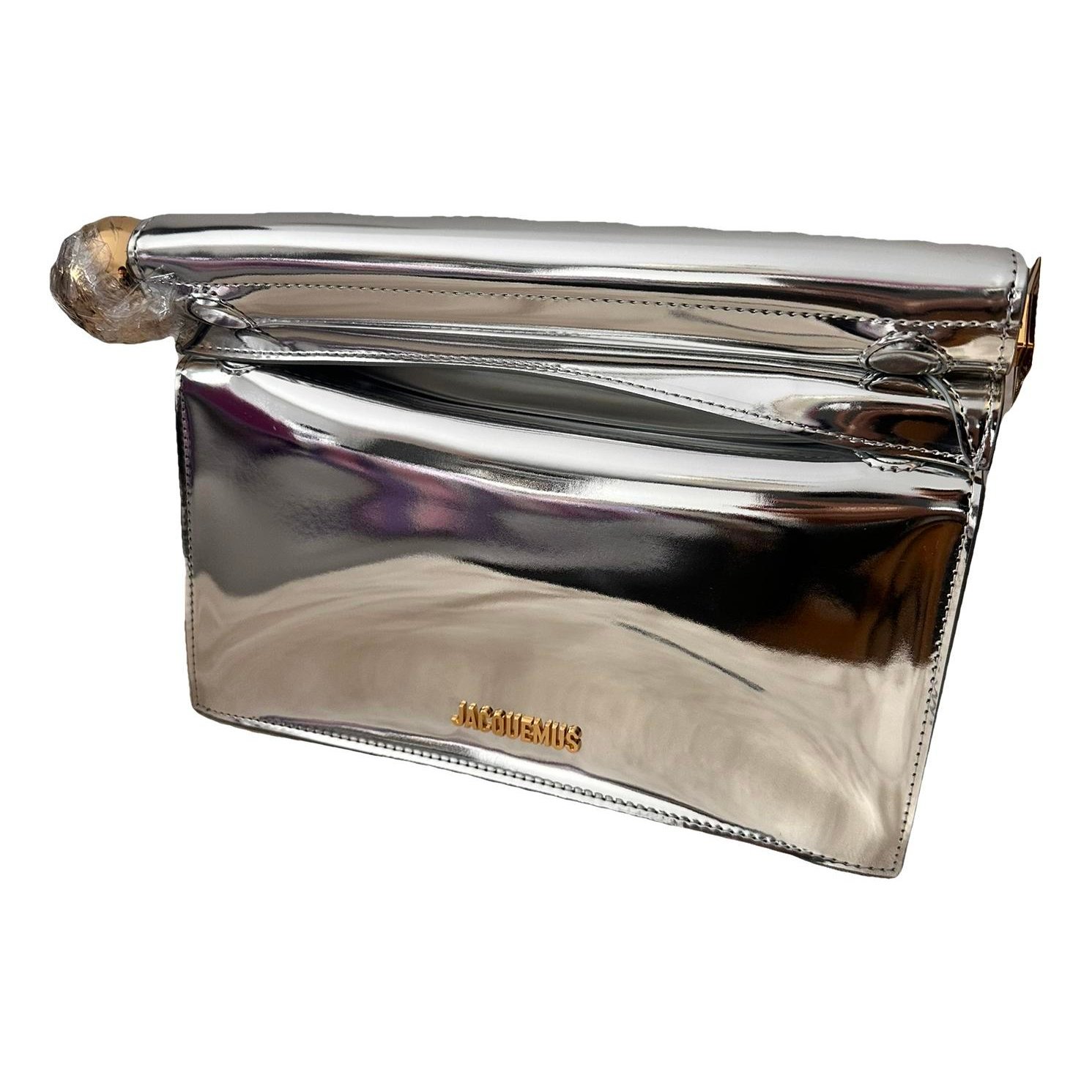 La Pochette Rond Carré leather clutch bag