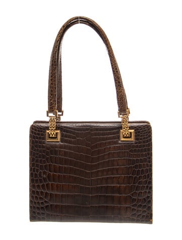 Crocodile Top Handle Bag Mini Vintage