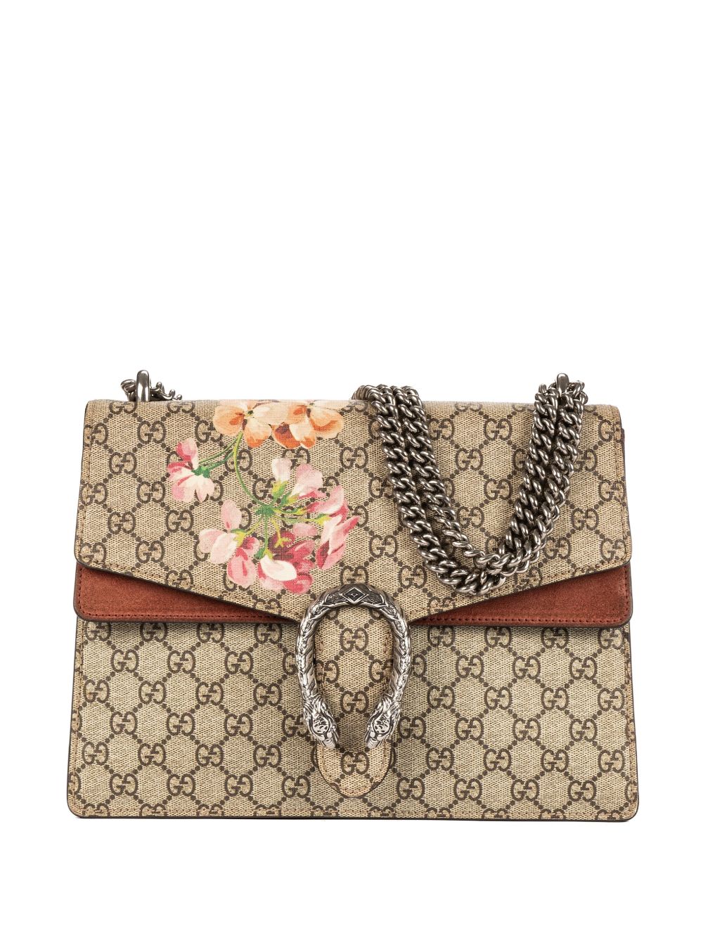 floral-print chain shoulder bag