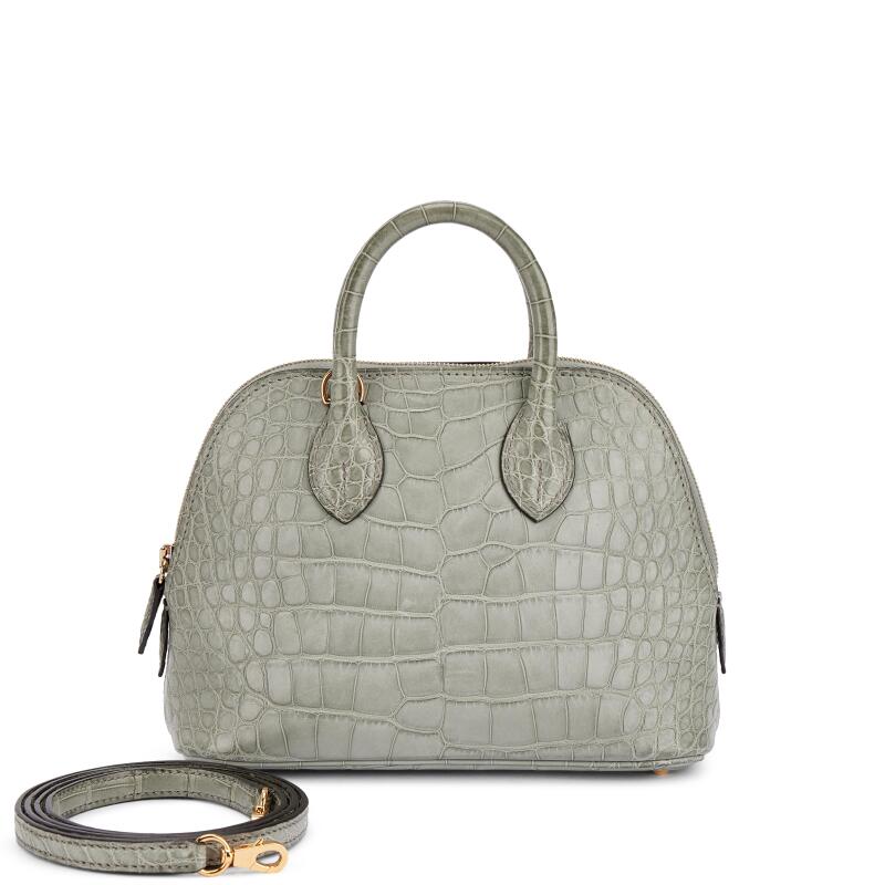 Hermes Gris Ciment Matte Alligator Mini Bolide 1923 Gold Hardware, 2023