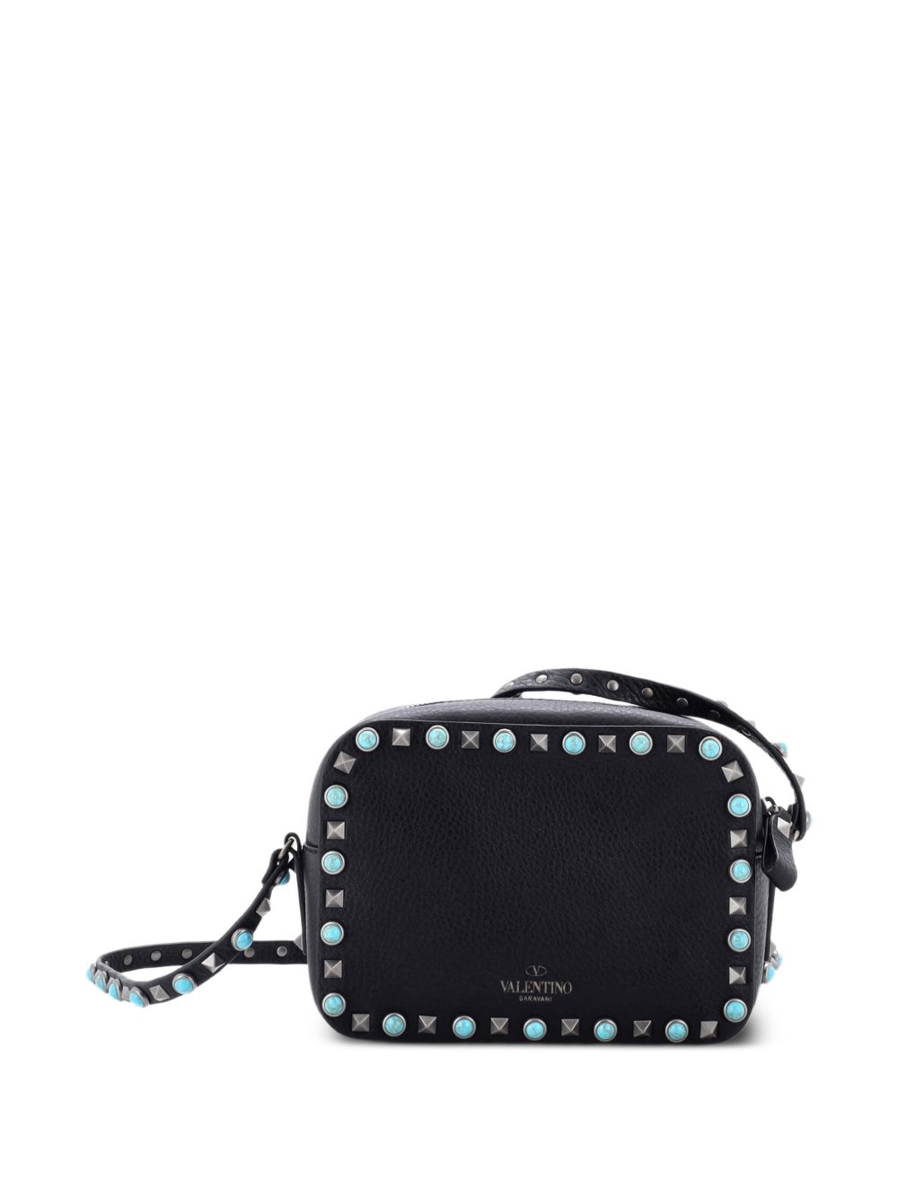Valentino Garavani Rolling Rockstud Camera Leather with Cabochons crossbody bag