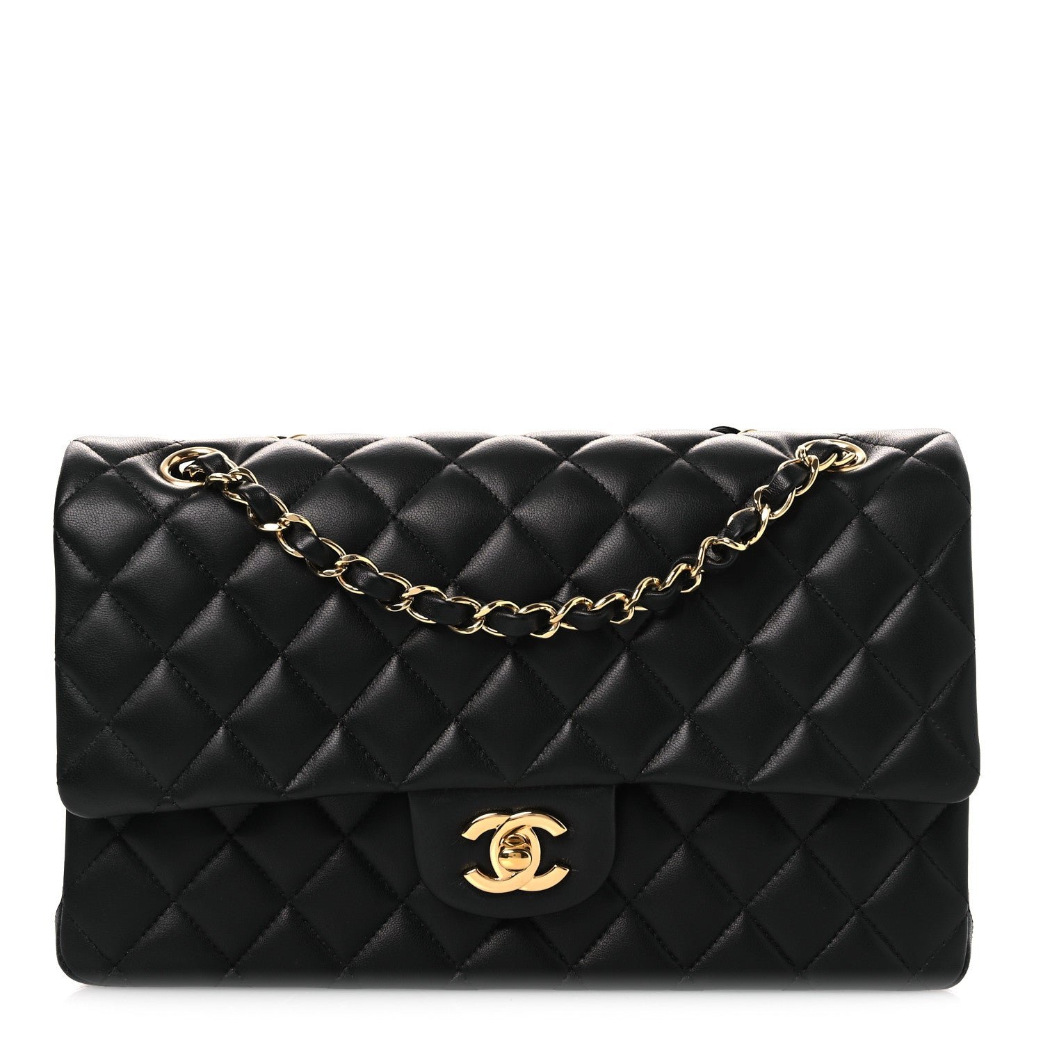 Chanel Lambskin Quilted Medium Double Flap Black