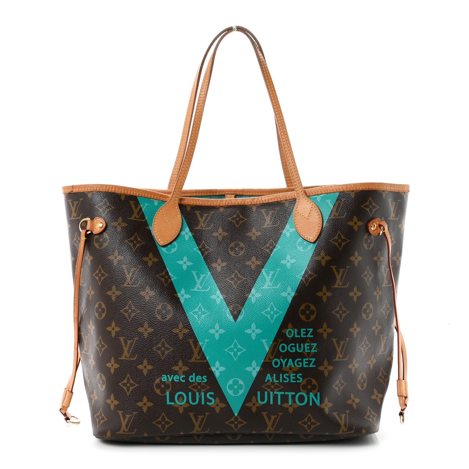 Louis Vuitton Monogram V Neverfull MM Turquoise