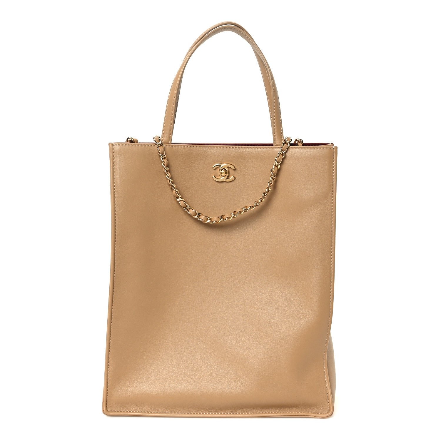 Chanel Calfskin Small Shopping Bag Beige