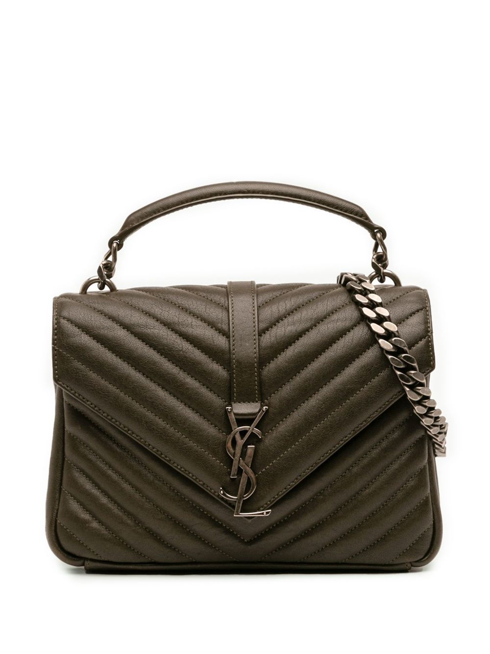 2017 Medium Quilted Chevron Sheepskin College satchel
