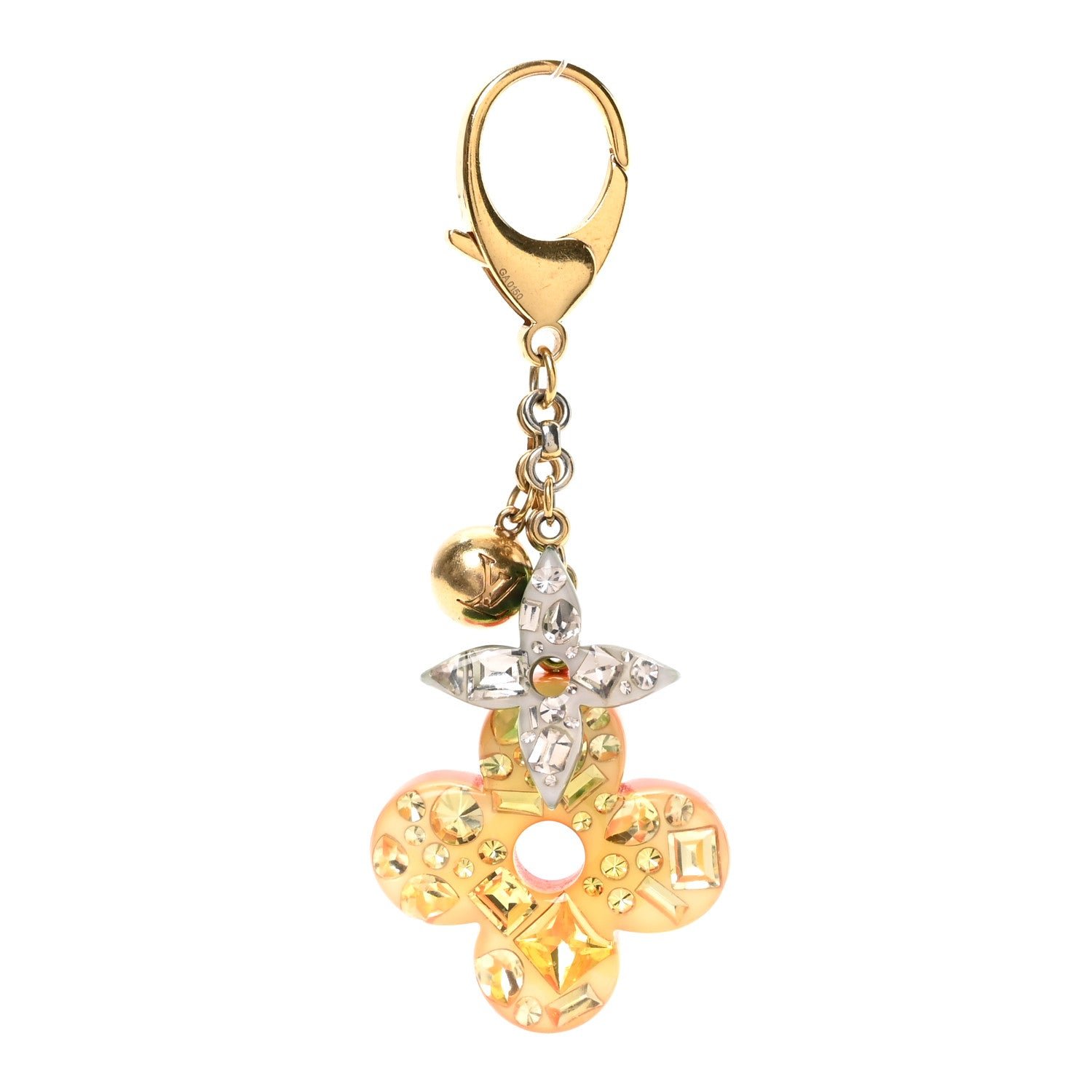 Louis Vuitton Resin Strass Glam Flower Bag Charm Multicolor